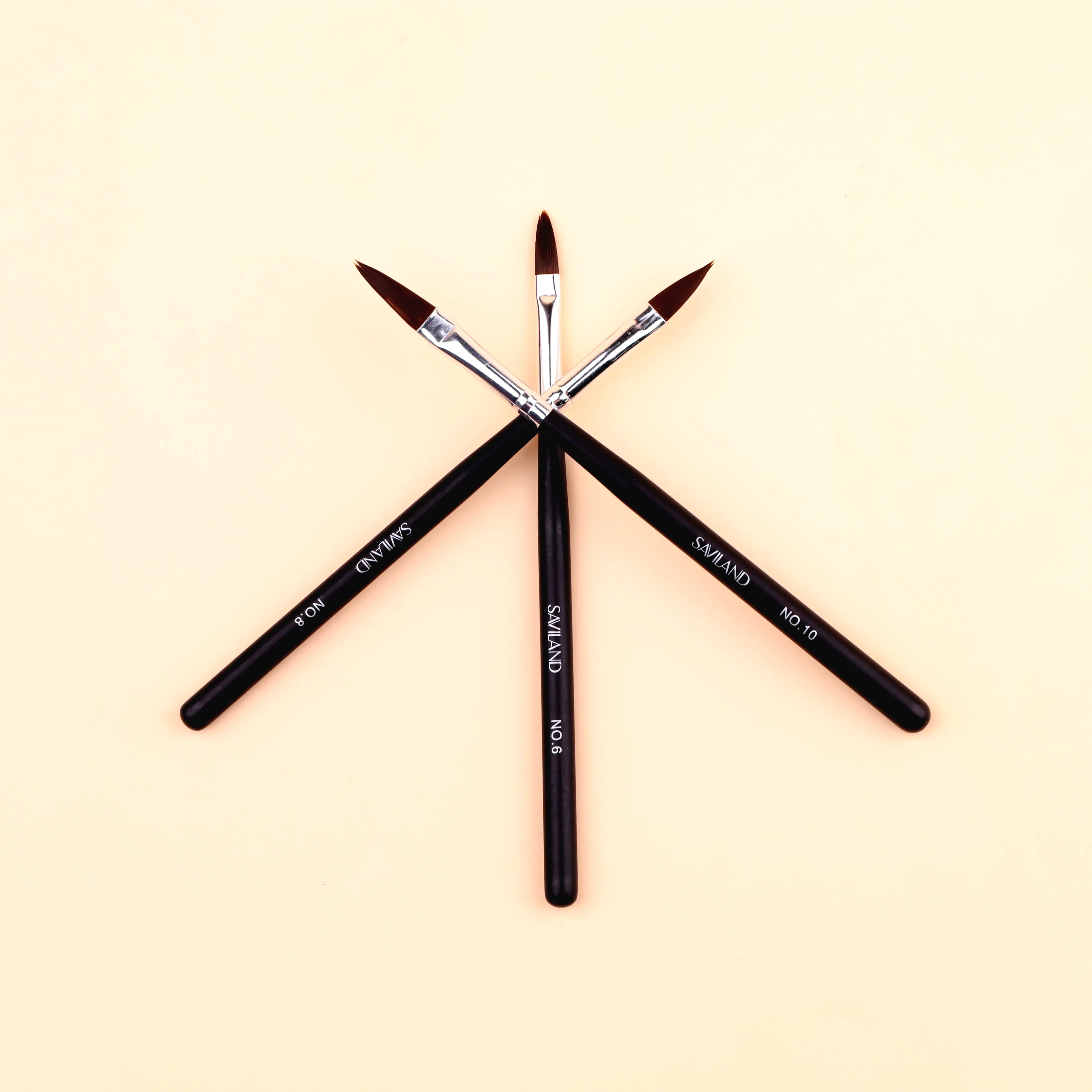 3 PCS Acrylic Nail Brush Set Size 6/8/10