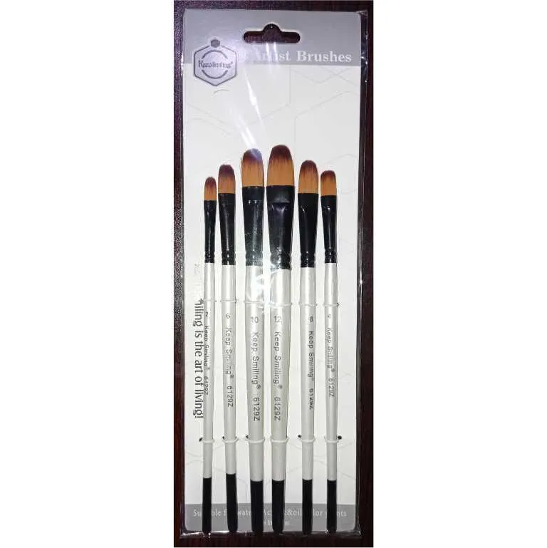 6Pcs Artist Paint Brush Set Nylon Bristles Brushes for  Watercolor Acrylic Oil Painting