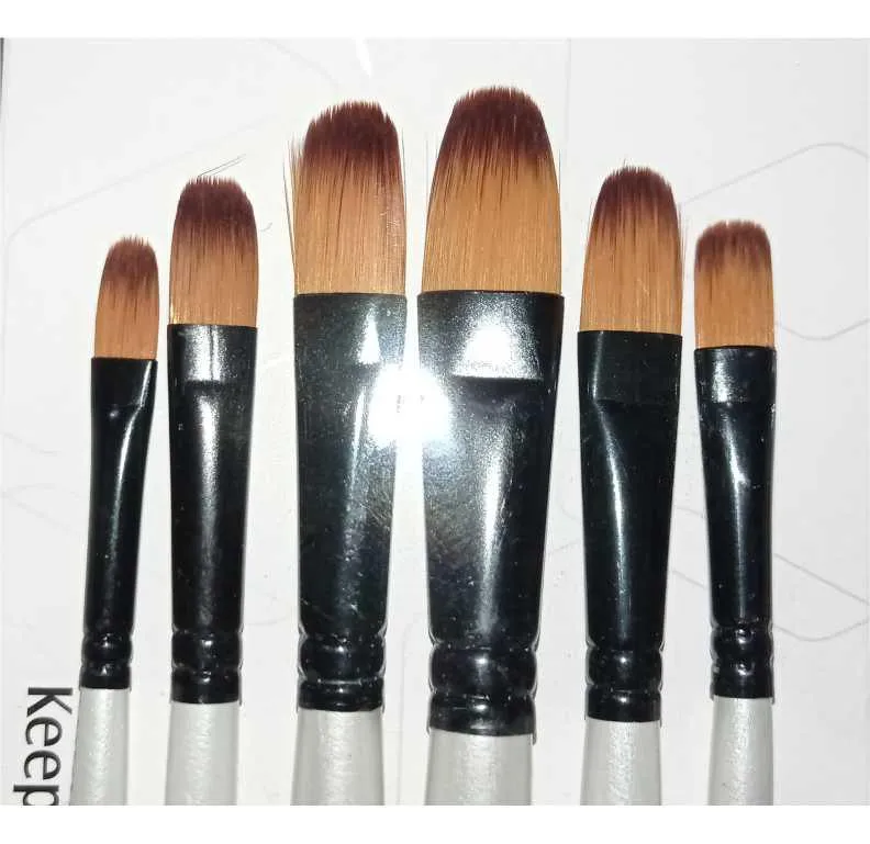 6Pcs Artist Paint Brush Set Nylon Bristles Brushes for  Watercolor Acrylic Oil Painting
