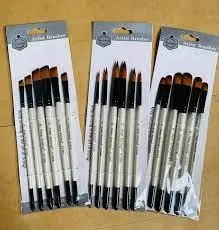 6Pcs Artist Paint Brush Set Nylon Bristles Brushes for  Watercolor Acrylic Oil Painting