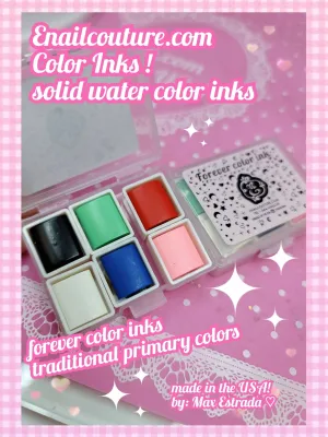 Color Inks! solid hand made water color inks (Colors Pearl Shimmer Watercolor Painting Set Nail Blossom Watercolor Paints Glitter Ink Pigment for Nail Art Painting Nail Decoration DIY Manicure)