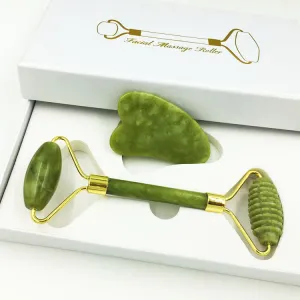 Jade beauty device, jade roller massager, jade roller facial scraping board gift box set