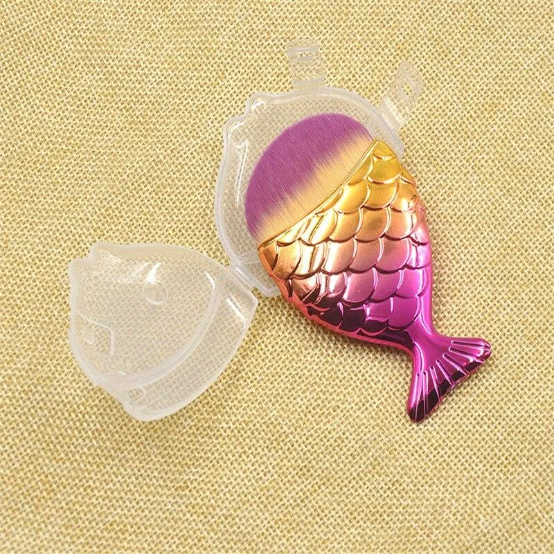 Professional Mermaid Fish Tail Powder Foundation Makeup Cosmetic Brushes