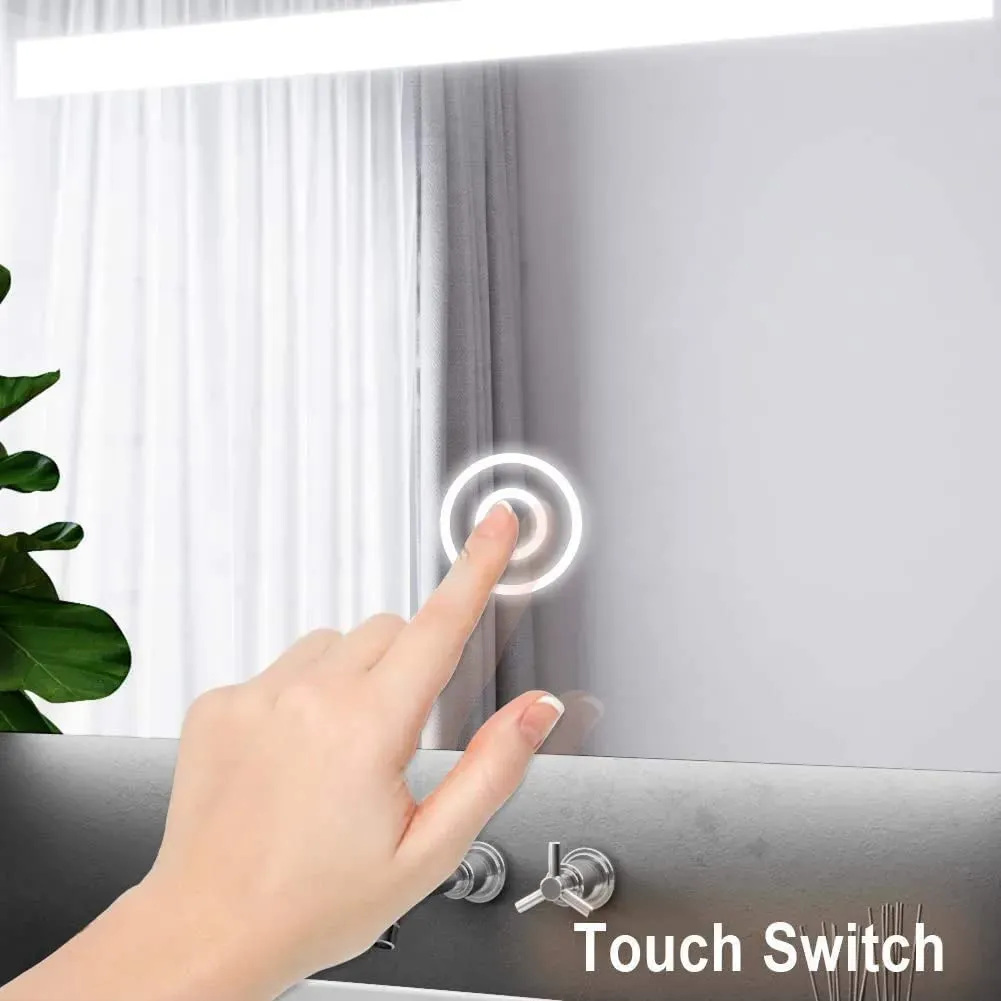 Sain Gobain Modern Bathroom LED Vanity Mirror with Touch Sensor, Dimmable Lights, and Wall Mount - Makeup Mirror for Dressing Room and Bedroom