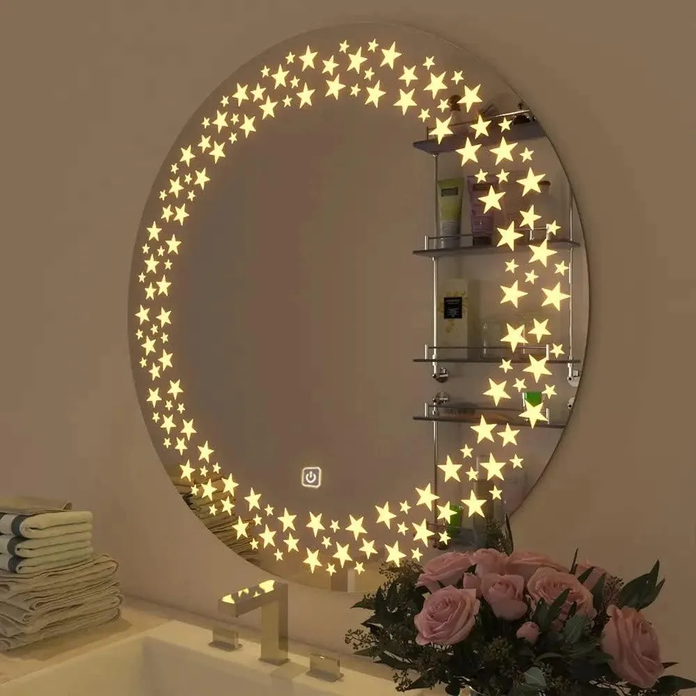 Sain Gobain Modern Bathroom LED Vanity Mirror with Touch Sensor, Dimmable Lights, and Wall Mount - Makeup Mirror for Dressing Room and Bedroom