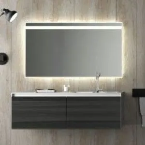 UNIQUE MIRROR led wall mirror for Bathroom and Bedroom with Three Leds Light-controlled wash mirror, anti-fog beautiful mirror, and three-color adjustable modern mirror and shape (24x30) inch W15.