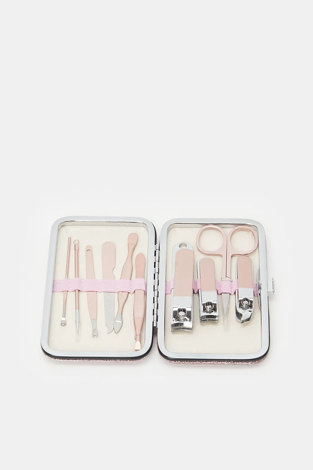 Women Pink Manicure Set With Case (10 Piece)